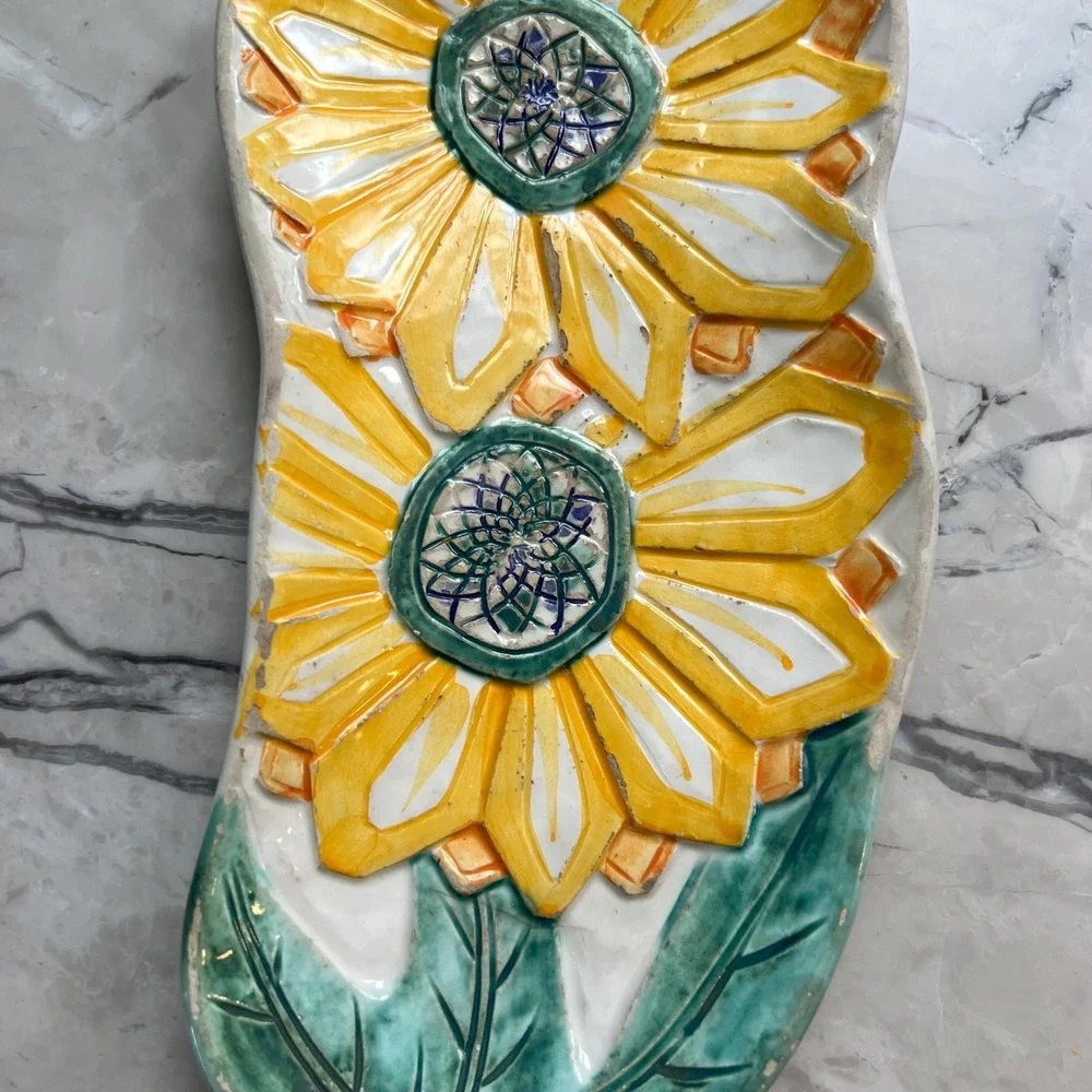 Sunflower‎ spoonrest handmade in Italy